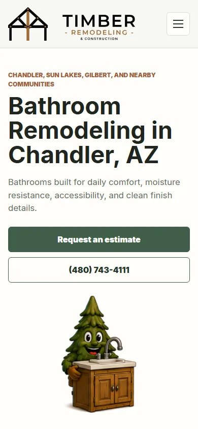 Timber Remodeling & Construction Bathroom Remodeling mobile screenshot