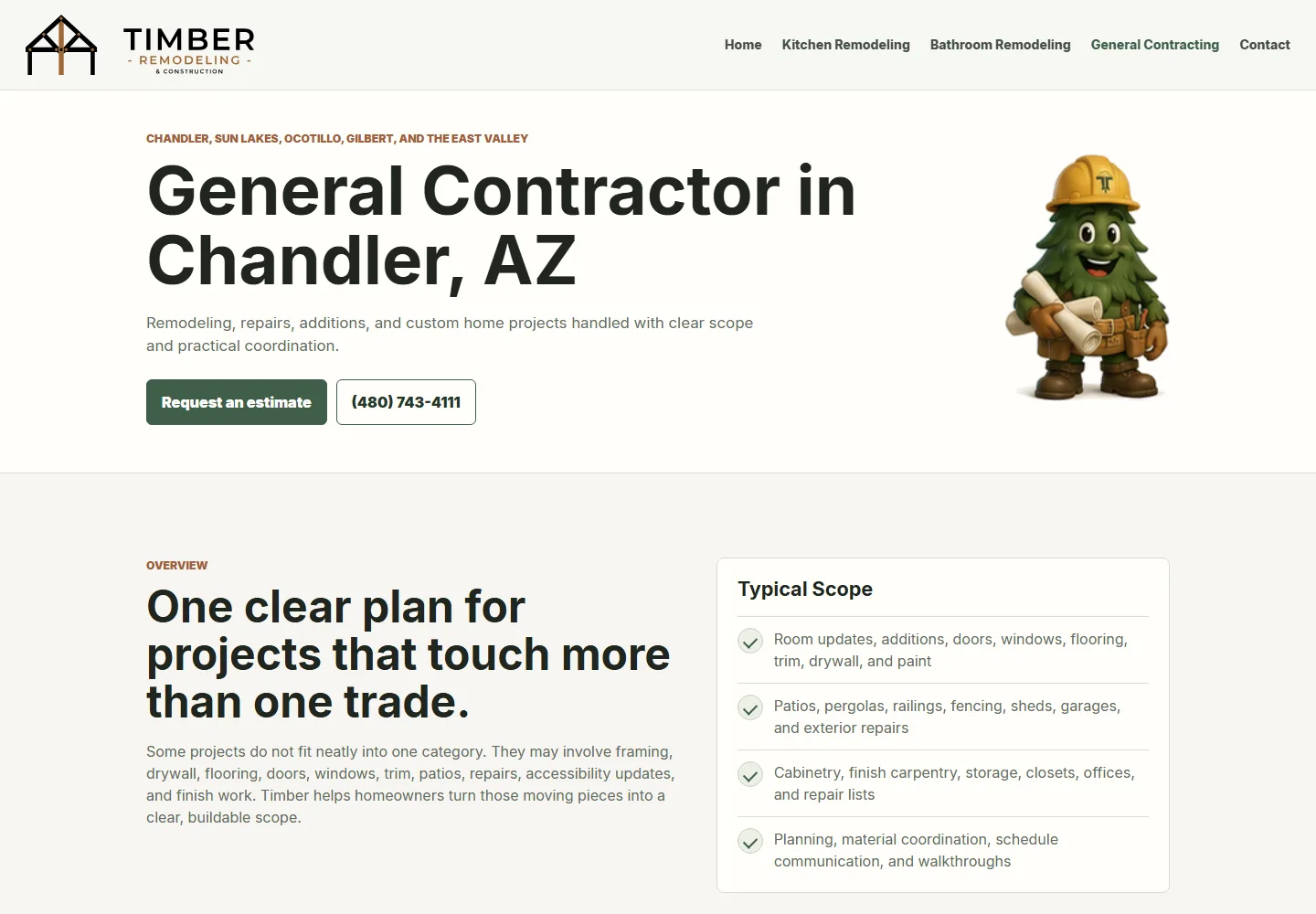 Timber Remodeling & Construction General Contracting screenshot