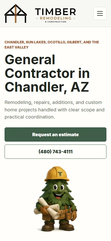 Timber Remodeling & Construction General Contracting mobile screenshot