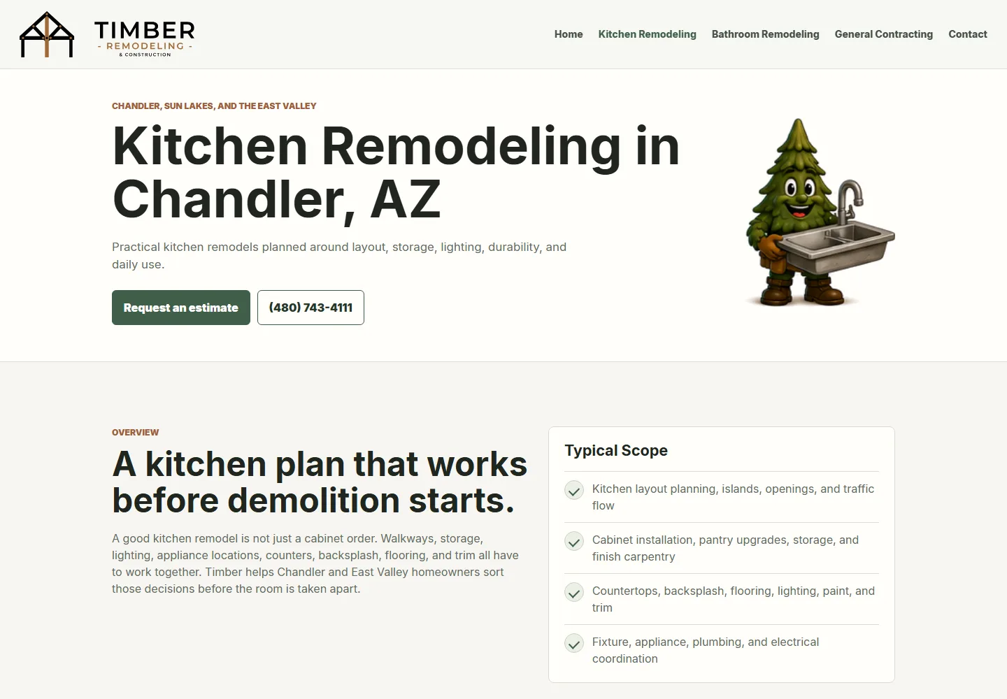 Timber Remodeling & Construction Kitchen Remodeling screenshot